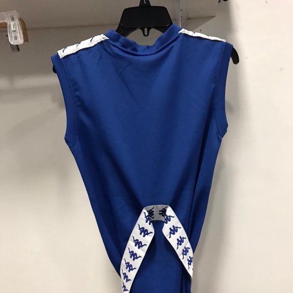 NWT KAPPA 222 BANDA AOURIN woman short one piece blue sexy DRESS Top M - Picture 2 of 4